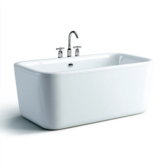 Baignoire îlot rectangulaire blanche 170 x 75 x 58 cm en acrylique sanitaire
