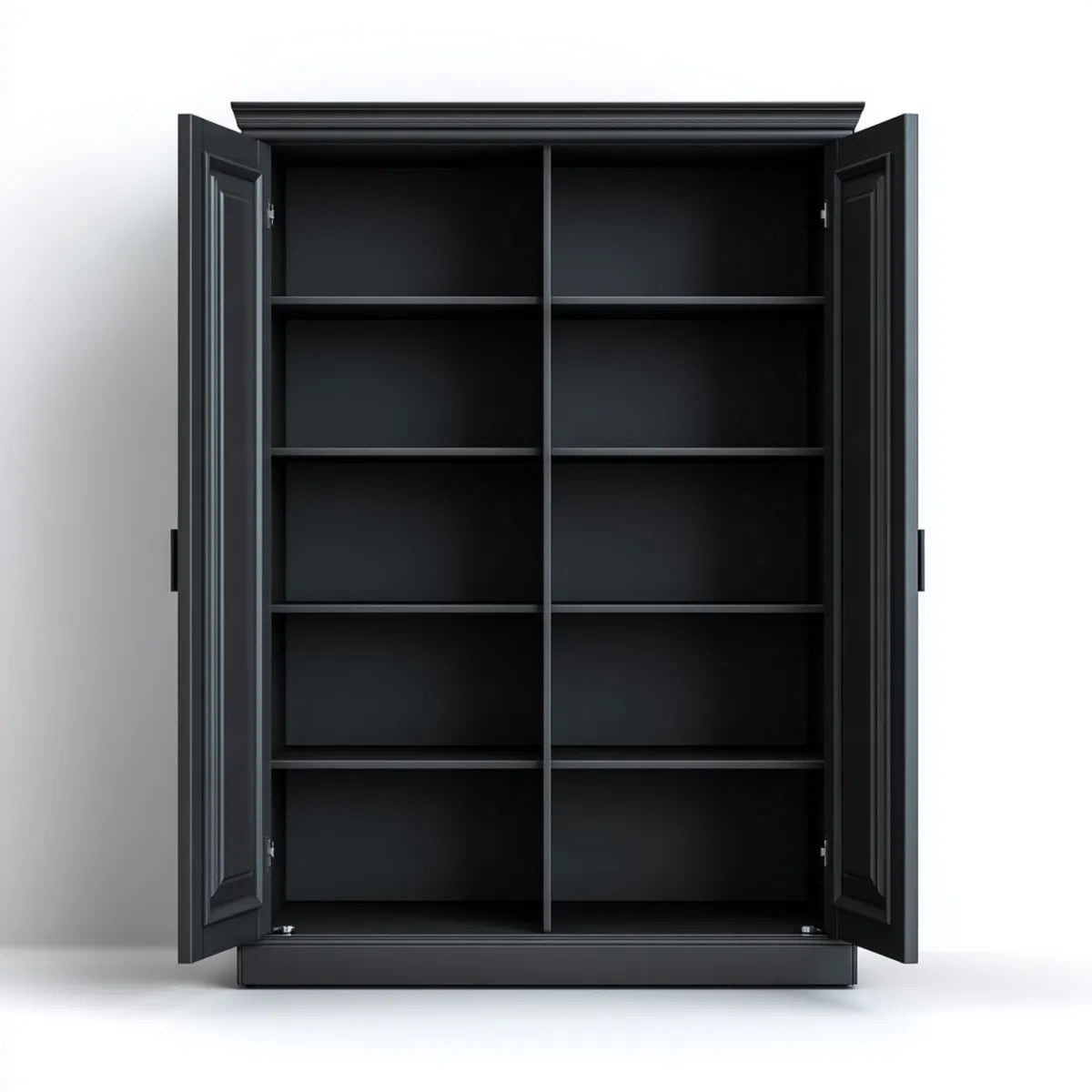 Armoire de chambre 2 portes noire 100 x 45 x 200 cm en MDF rectangulaire
