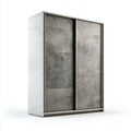 Armoire à portes coulissantes gris béton 120 x 60 x 200 cm en panneaux de particules rectangulaire