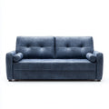 Canapé droit 2 places bleu marine en cuir synthétique PU 190 x 85 x 90 cm