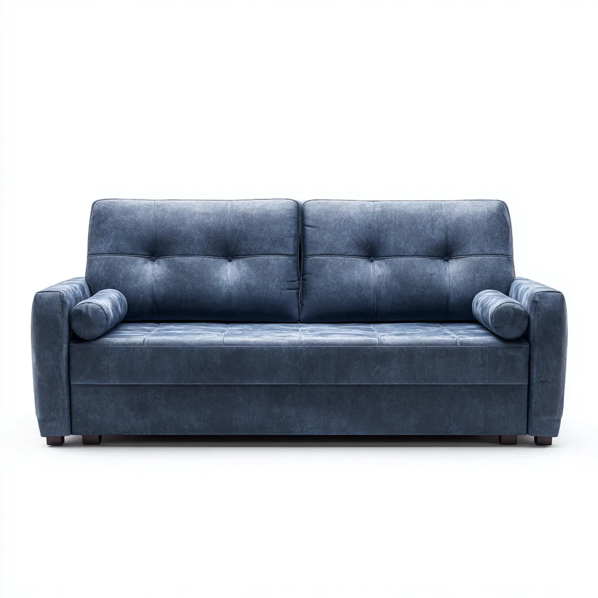 Canapé droit 2 places bleu marine en cuir synthétique PU 190 x 85 x 90 cm