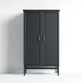 Armoire de rangement en acier noir 80 x 40 x 180 cm rectangulaire à 2 portes