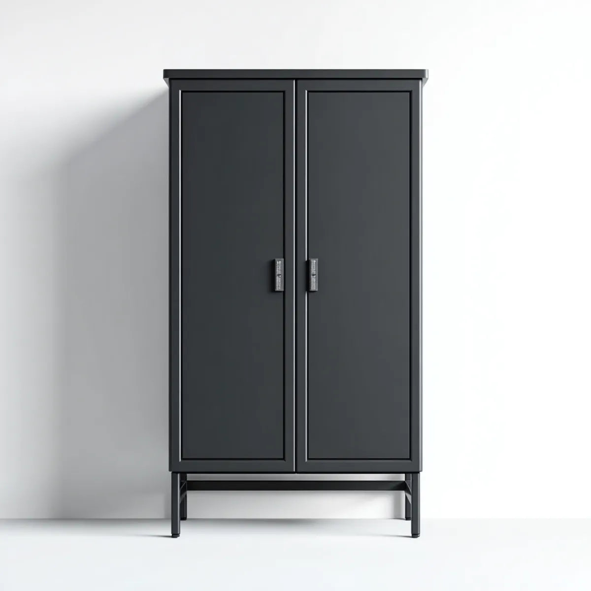 Armoire de rangement en acier noir 80 x 40 x 180 cm rectangulaire à 2 portes