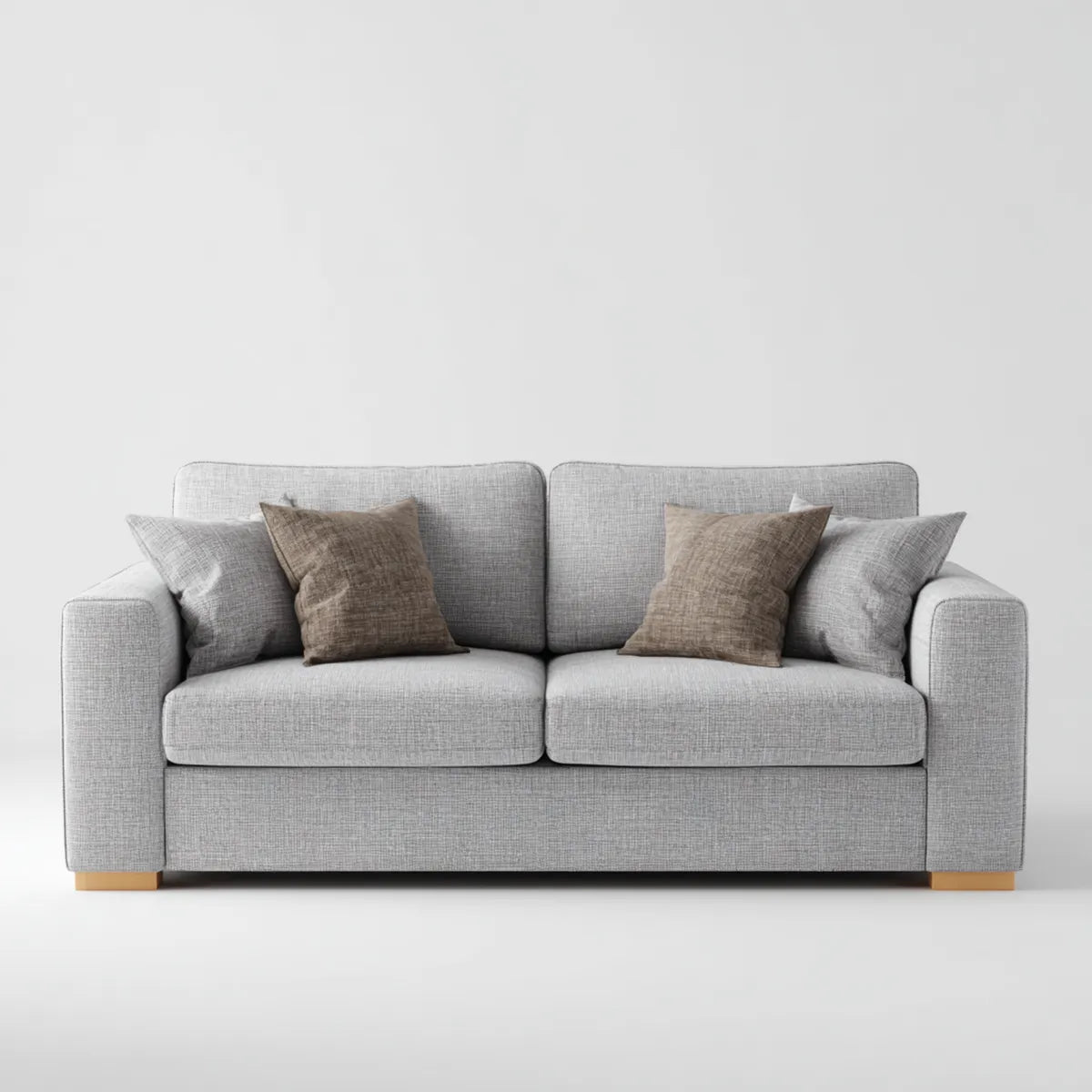 Canapé 2 places gris 180 x 90 x 85 cm en polyester rectangulaire
