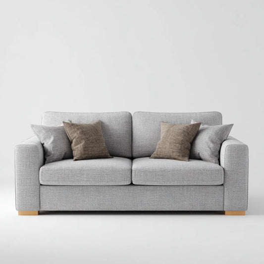 Canapé 2 places gris 180 x 90 x 85 cm en polyester rectangulaire