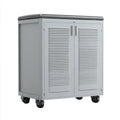 Armoire de rangement mobile grise 80 x 40 x 90 cm en acier laminé à froid rectangulaire avec 2 portes