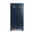 Armoire de rangement industrielle en acier bleu marine 80 x 40 x 180 cm rectangulaire à 2 portes