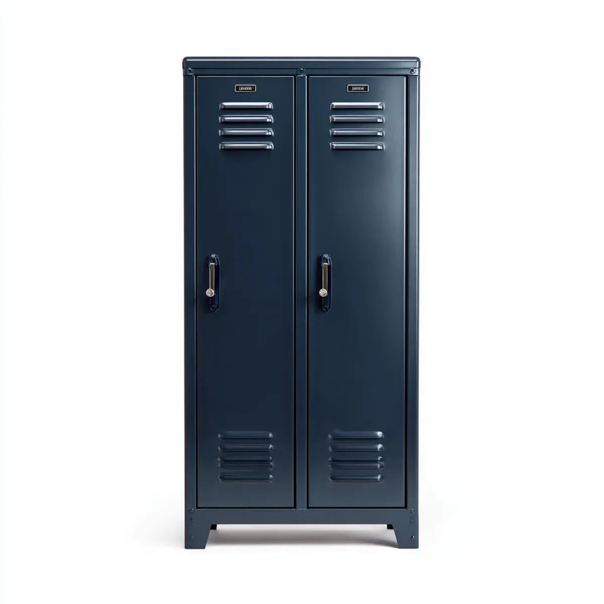 Armoire de rangement industrielle en acier bleu marine 80 x 40 x 180 cm rectangulaire à 2 portes