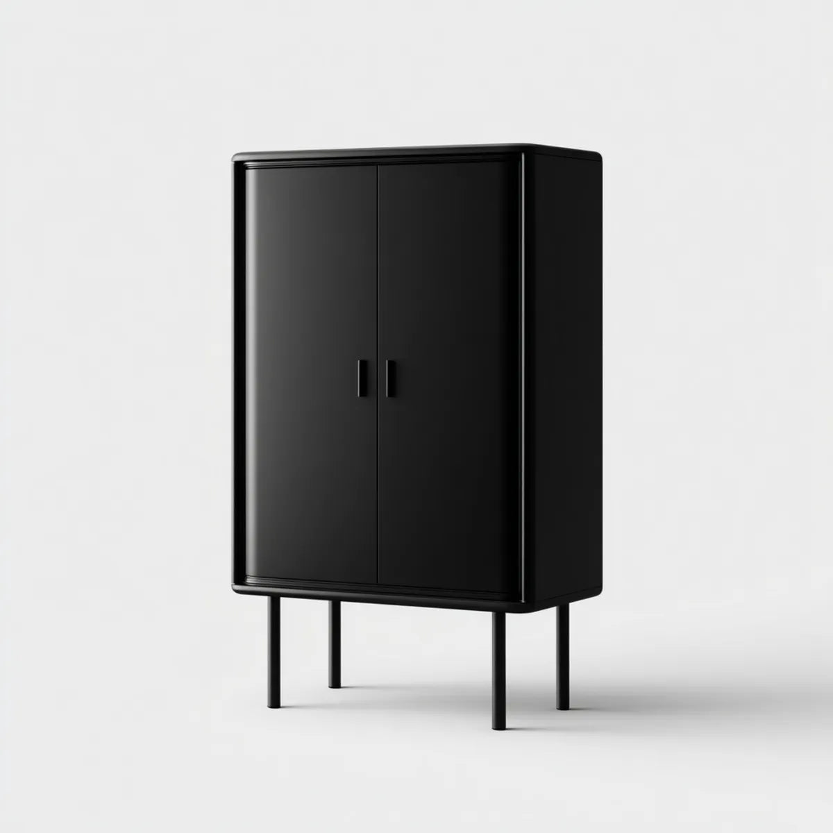 Armoire de rangement 2 portes noire 80 x 40 x 120 cm en acier forme rectangulaire