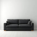 Canapé droit 3 places gris anthracite 210 x 90 x 85 cm en polyester avec pieds en bois massif