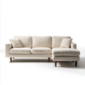Canapé d’angle 4 places avec méridienne droite écru 270 x 165 x 86 cm polyester bouclette forme L