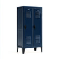 Armoire de rangement à 2 portes bleu marine en acier 80 x 40 x 180 cm rectangulaire